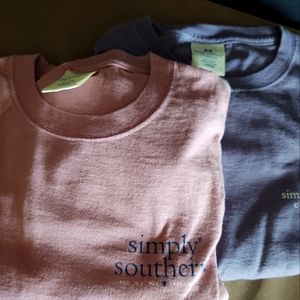 Simply Southern L Qty 2 Long sleeve t-shirts 1 mauve/pink, 1 lavender